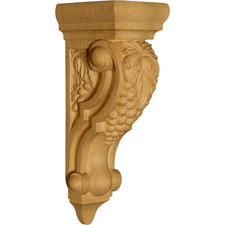 Osborne Wood Products 9 x 3 x 3 1/2 Venice Corbel with Grapes in Rubberwood (pain 8017RW